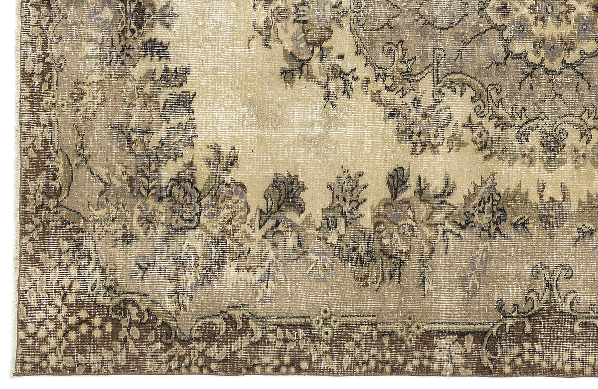 Naturel Over Dyed Vintage Rug 6&#39;5&#39;&#39; x 8&#39;5&#39;&#39; ft 195 x 256 cm