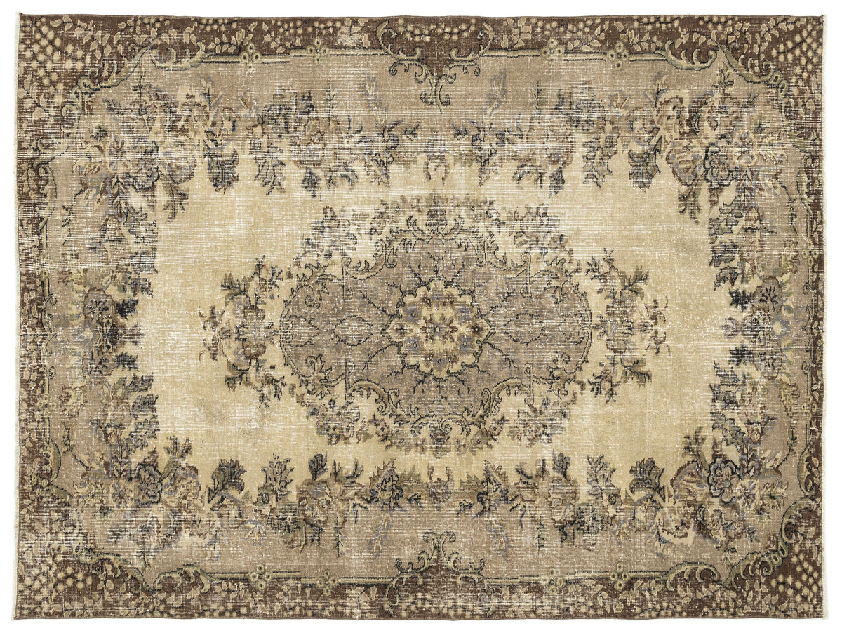 Naturel Over Dyed Vintage Rug 6&#39;5&#39;&#39; x 8&#39;5&#39;&#39; ft 195 x 256 cm