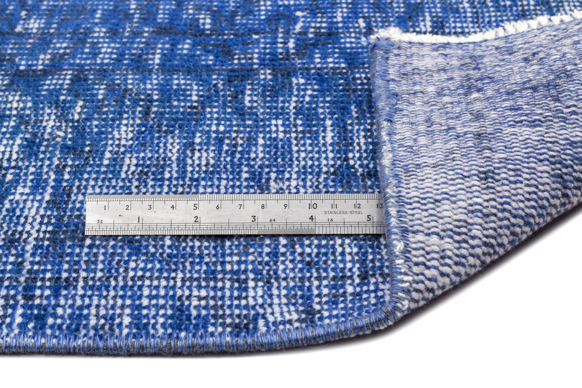 Blue Over Dyed Vintage Rug 6&#39;7&#39;&#39; x 10&#39;3&#39;&#39; ft 200 x 313 cm
