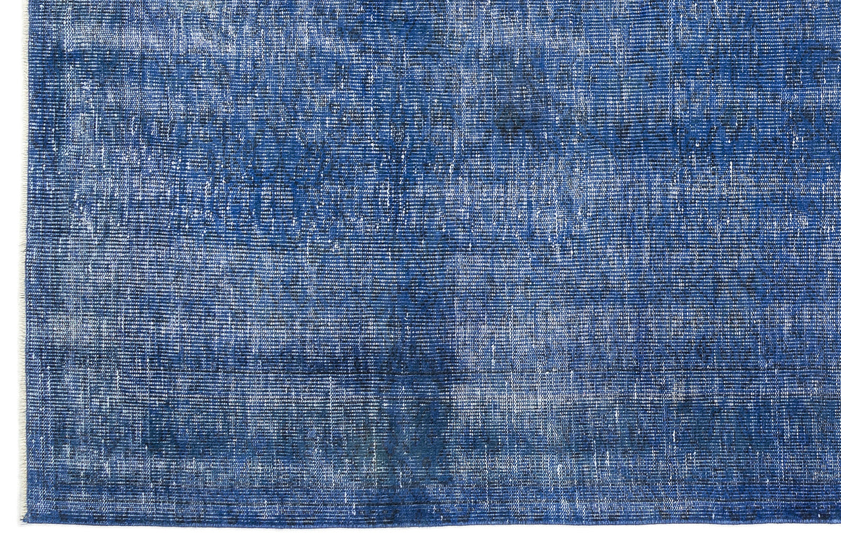 Blue Over Dyed Vintage Rug 6&#39;7&#39;&#39; x 10&#39;3&#39;&#39; ft 200 x 313 cm