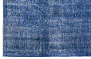Blue Over Dyed Vintage Rug 6'7'' x 10'3'' ft 200 x 313 cm
