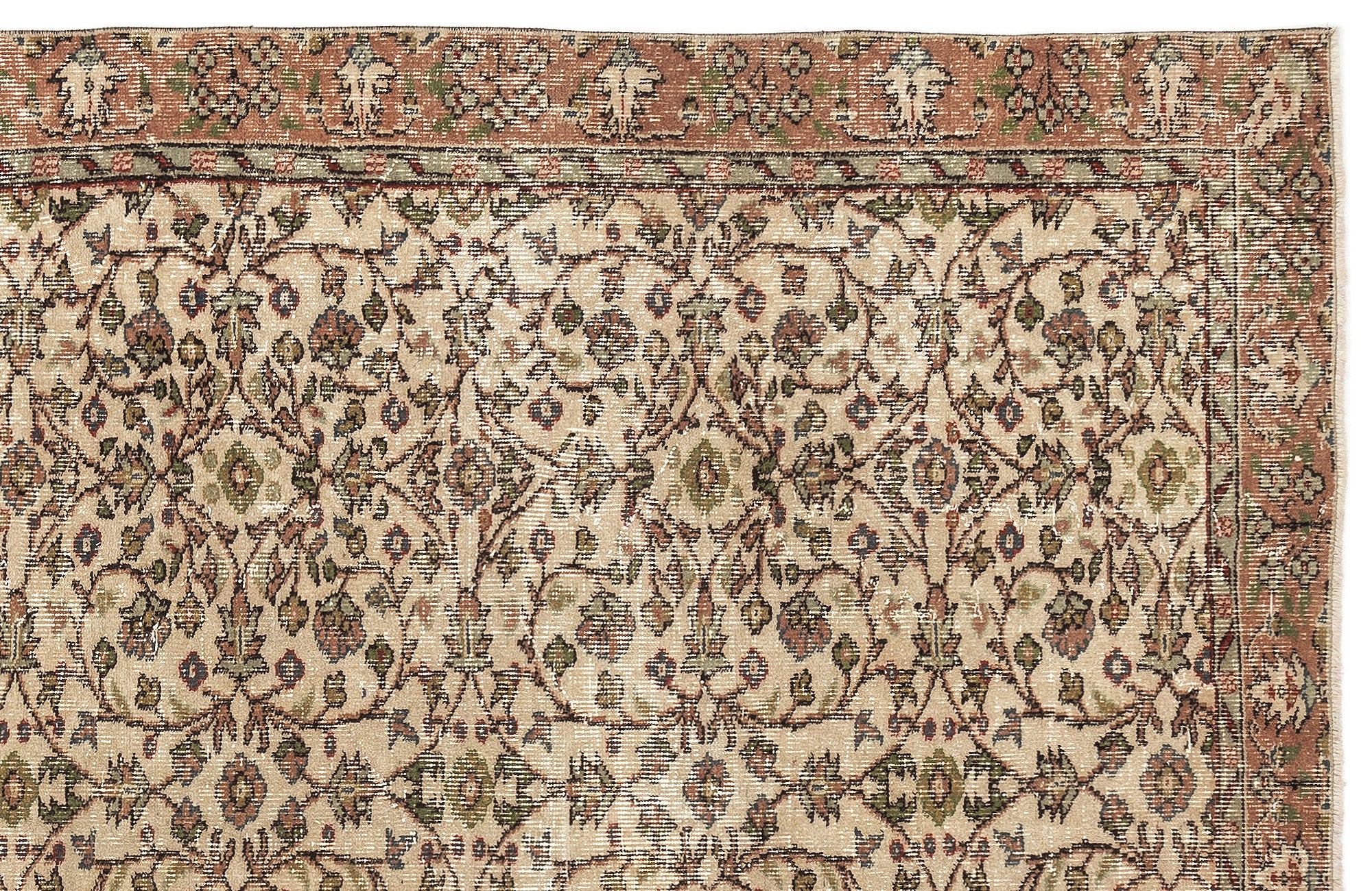 Naturel Over Dyed Vintage Rug 5'7'' x 9'0'' ft 169 x 275 cm