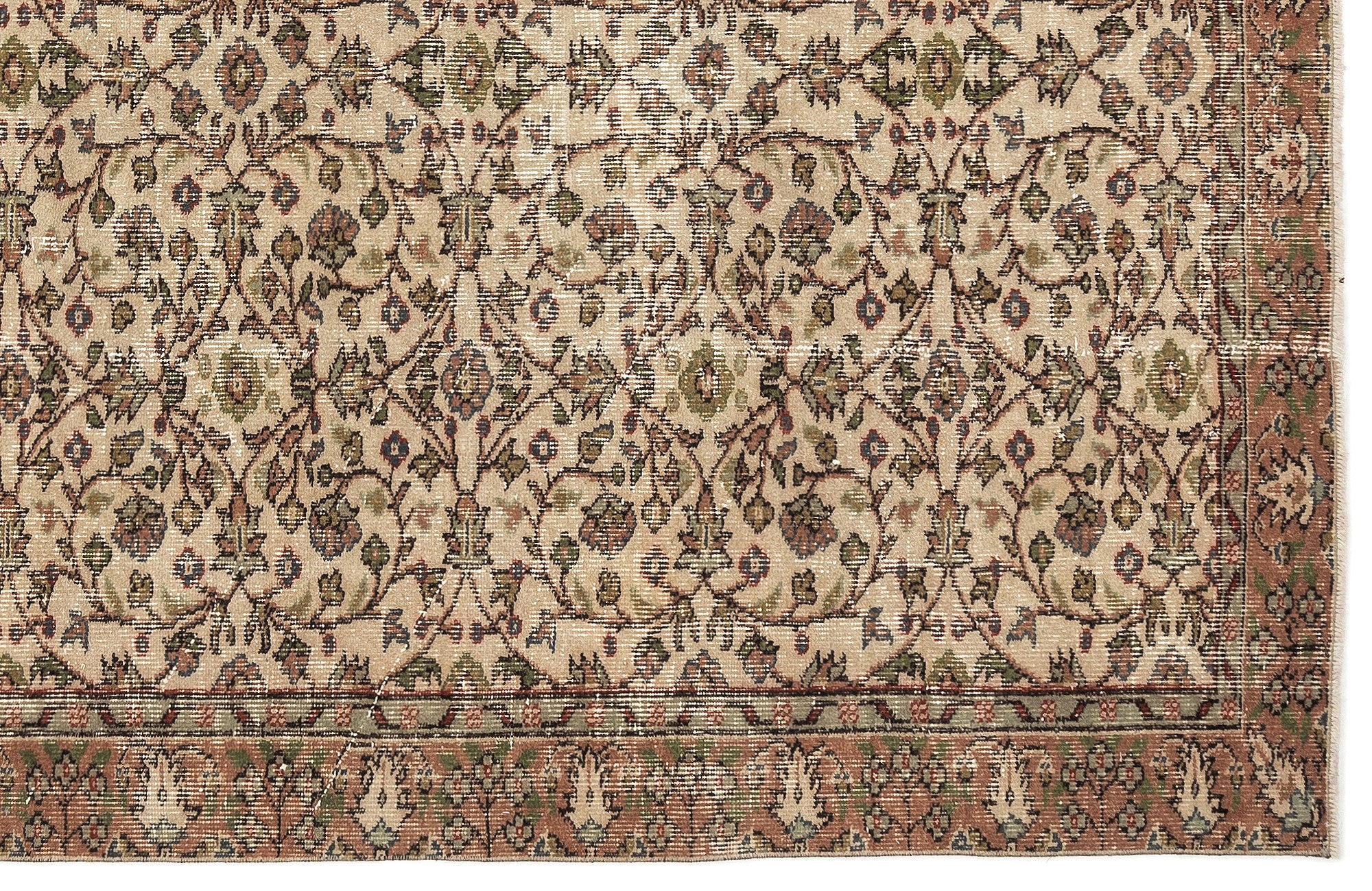 Naturel Over Dyed Vintage Rug 5'7'' x 9'0'' ft 169 x 275 cm