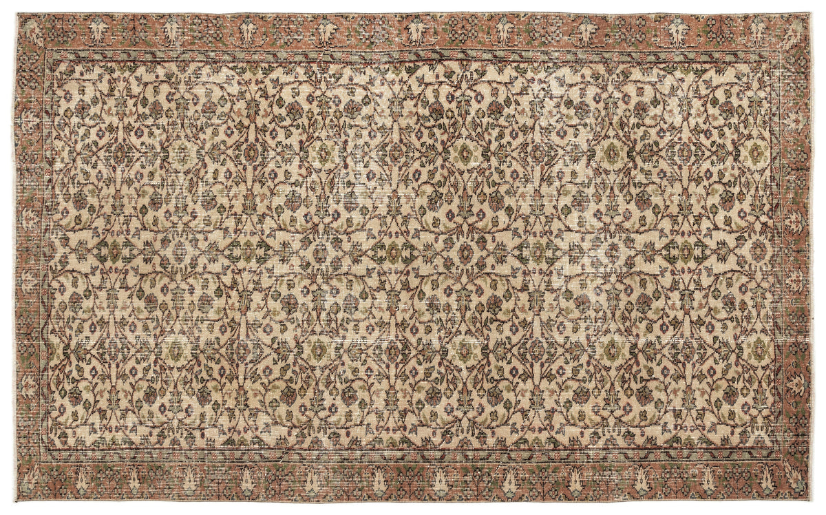 Naturel Over Dyed Vintage Rug 5&#39;7&#39;&#39; x 9&#39;0&#39;&#39; ft 169 x 275 cm