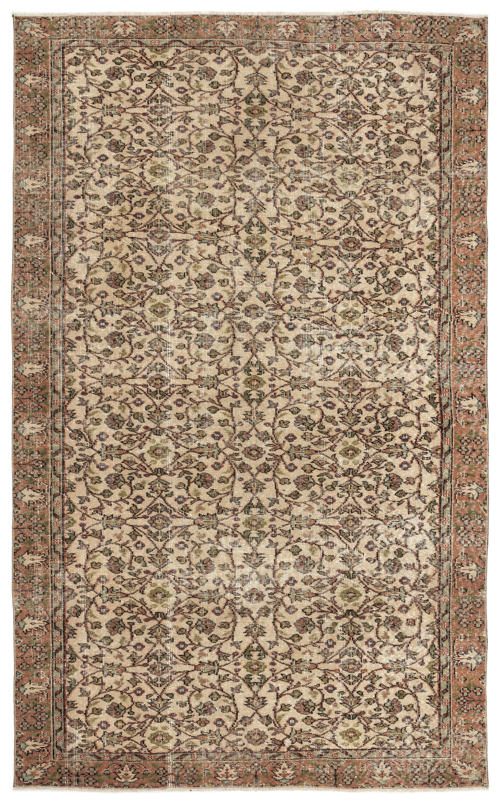 Naturel Over Dyed Vintage Rug 5'7'' x 9'0'' ft 169 x 275 cm