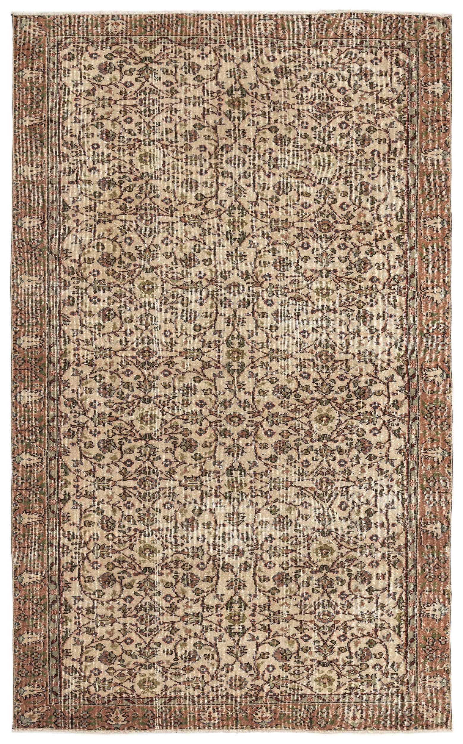Naturel Over Dyed Vintage Rug 5'7'' x 9'0'' ft 169 x 275 cm