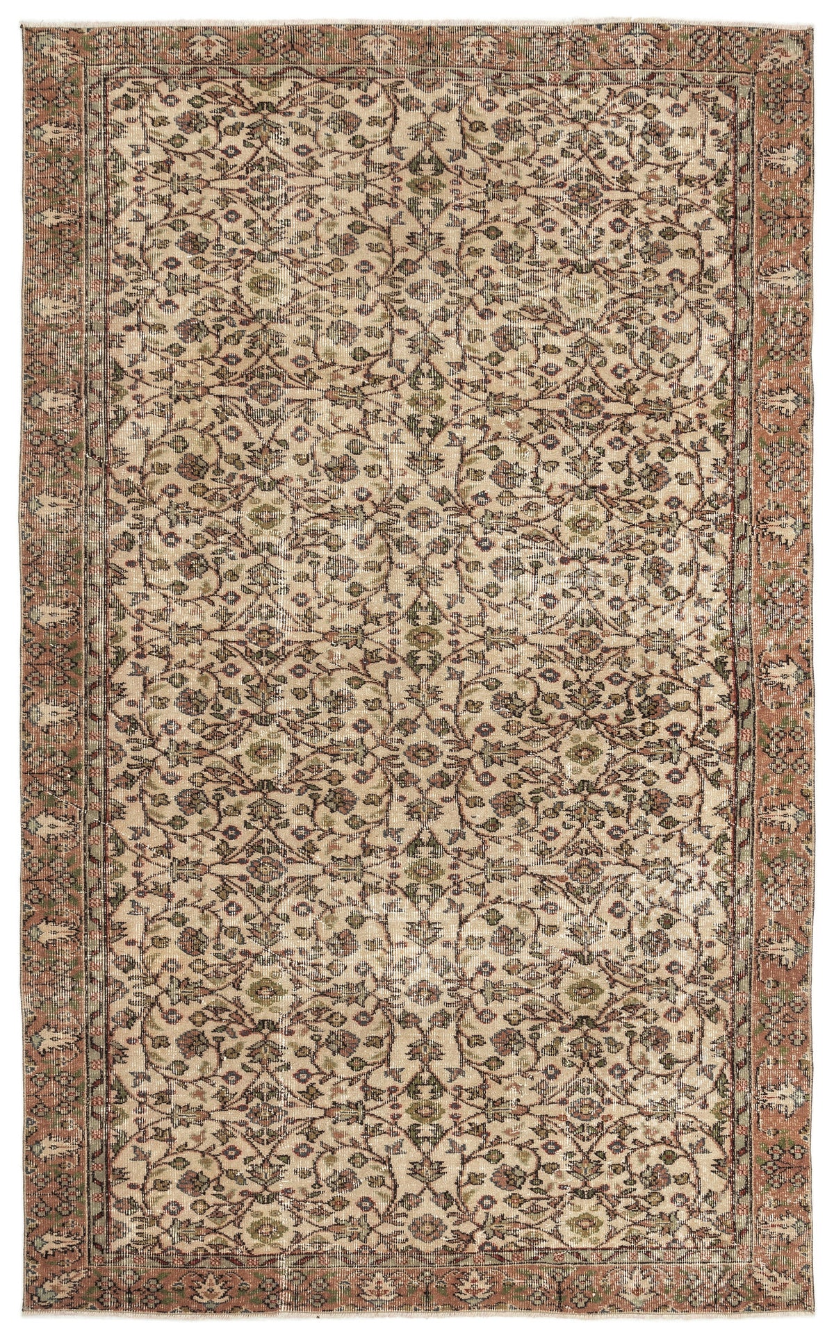 Naturel Over Dyed Vintage Rug 5&#39;7&#39;&#39; x 9&#39;0&#39;&#39; ft 169 x 275 cm