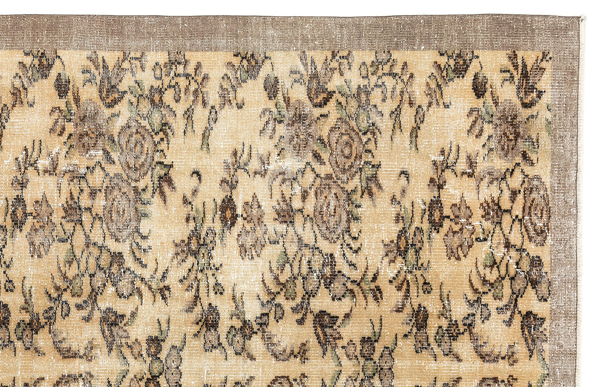 Naturel Over Dyed Vintage Rug 5&#39;9&#39;&#39; x 8&#39;6&#39;&#39; ft 175 x 258 cm
