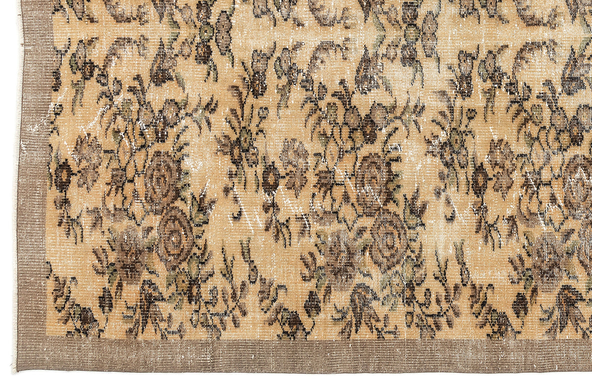 Naturel Over Dyed Vintage Rug 5&#39;9&#39;&#39; x 8&#39;6&#39;&#39; ft 175 x 258 cm