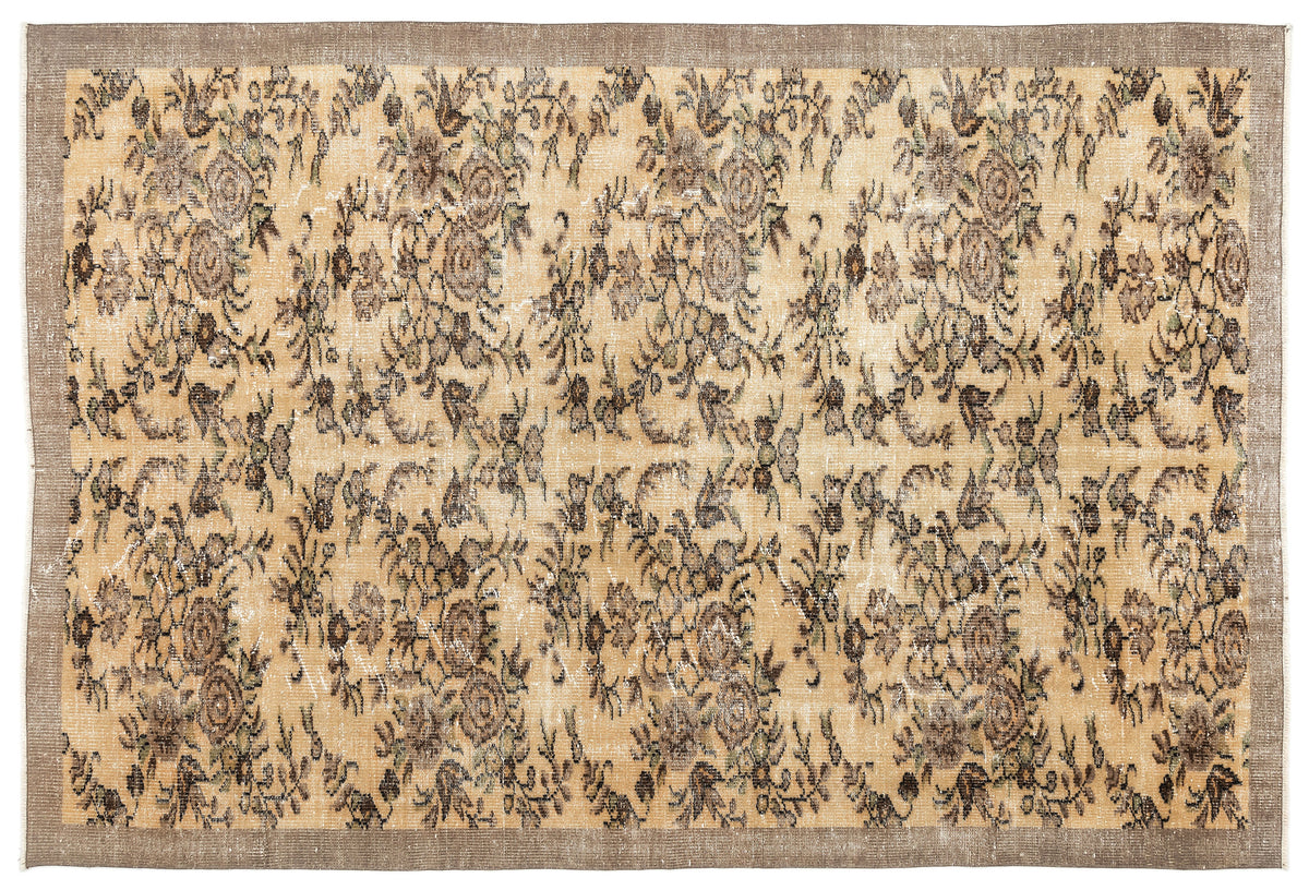 Naturel Over Dyed Vintage Rug 5&#39;9&#39;&#39; x 8&#39;6&#39;&#39; ft 175 x 258 cm