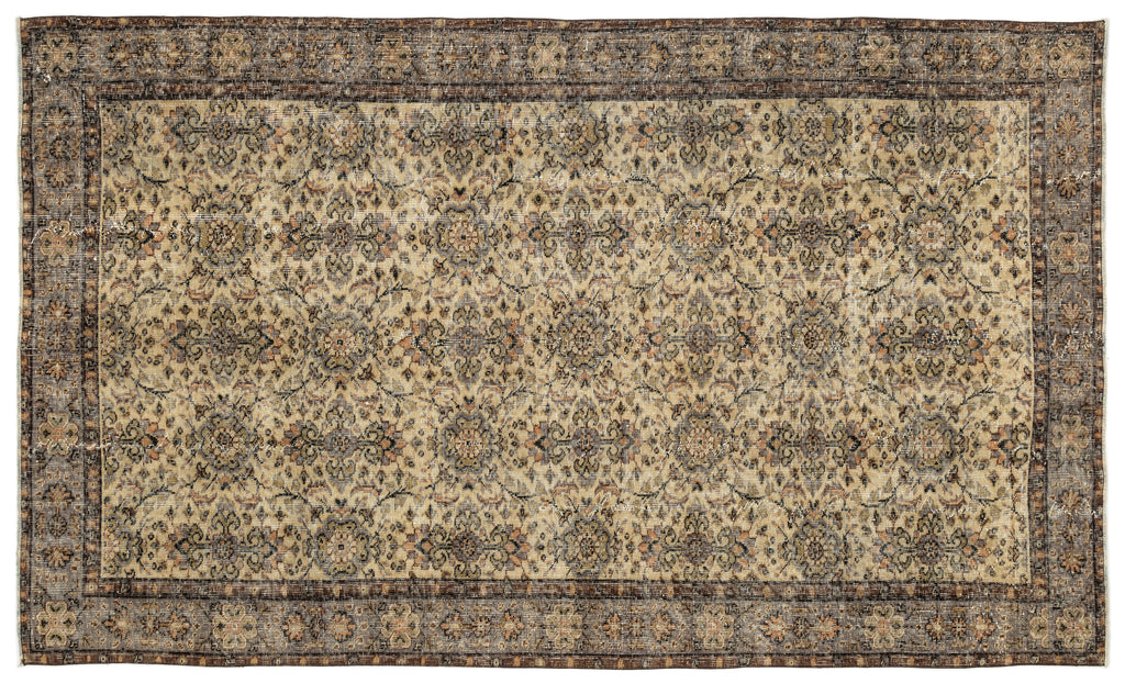 Naturel Over Dyed Vintage Rug 5'7'' x 9'5'' ft 170 x 287 cm