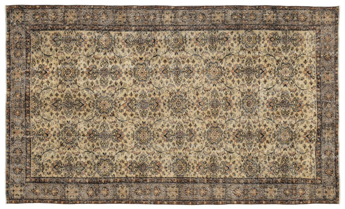 Naturel Over Dyed Vintage Rug 5&#39;7&#39;&#39; x 9&#39;5&#39;&#39; ft 170 x 287 cm
