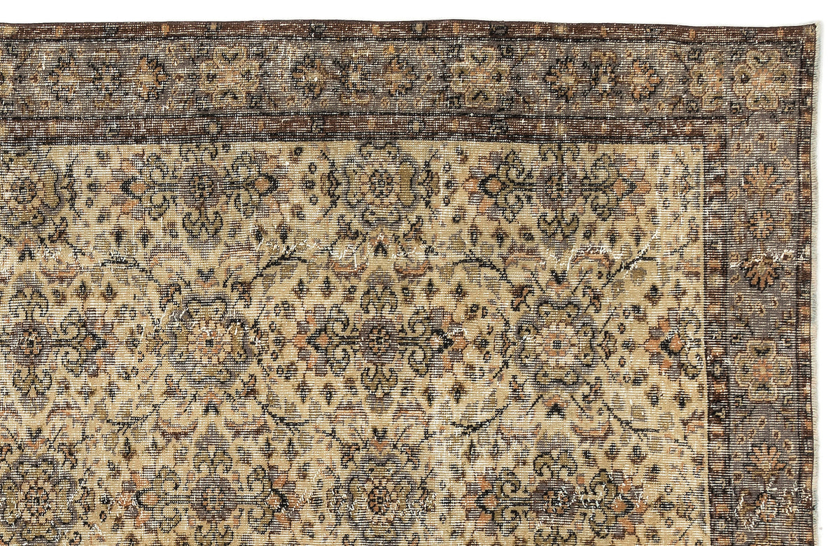 Naturel Over Dyed Vintage Rug 5&#39;7&#39;&#39; x 9&#39;5&#39;&#39; ft 170 x 287 cm