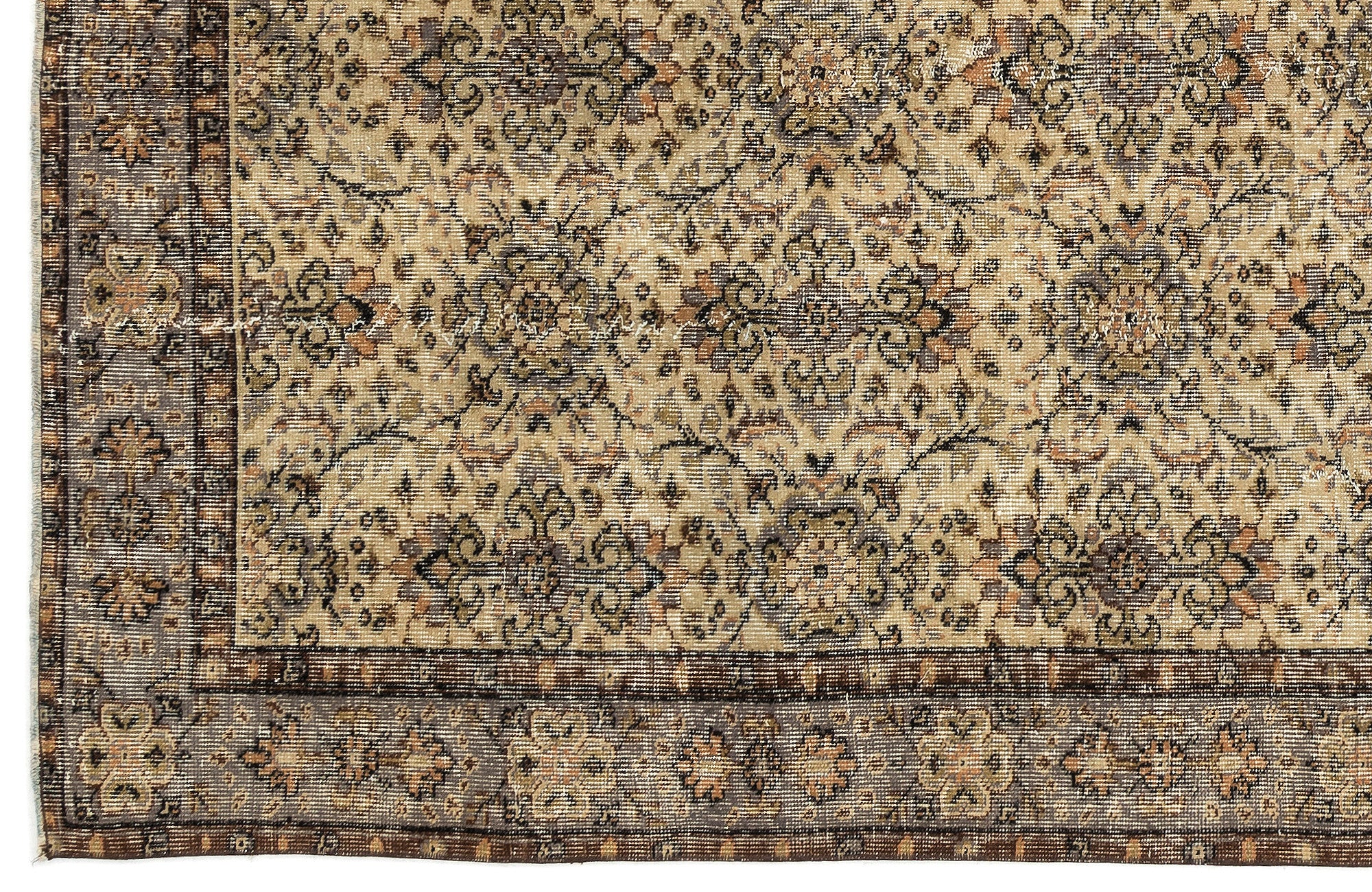 Naturel Over Dyed Vintage Rug 5'7'' x 9'5'' ft 170 x 287 cm