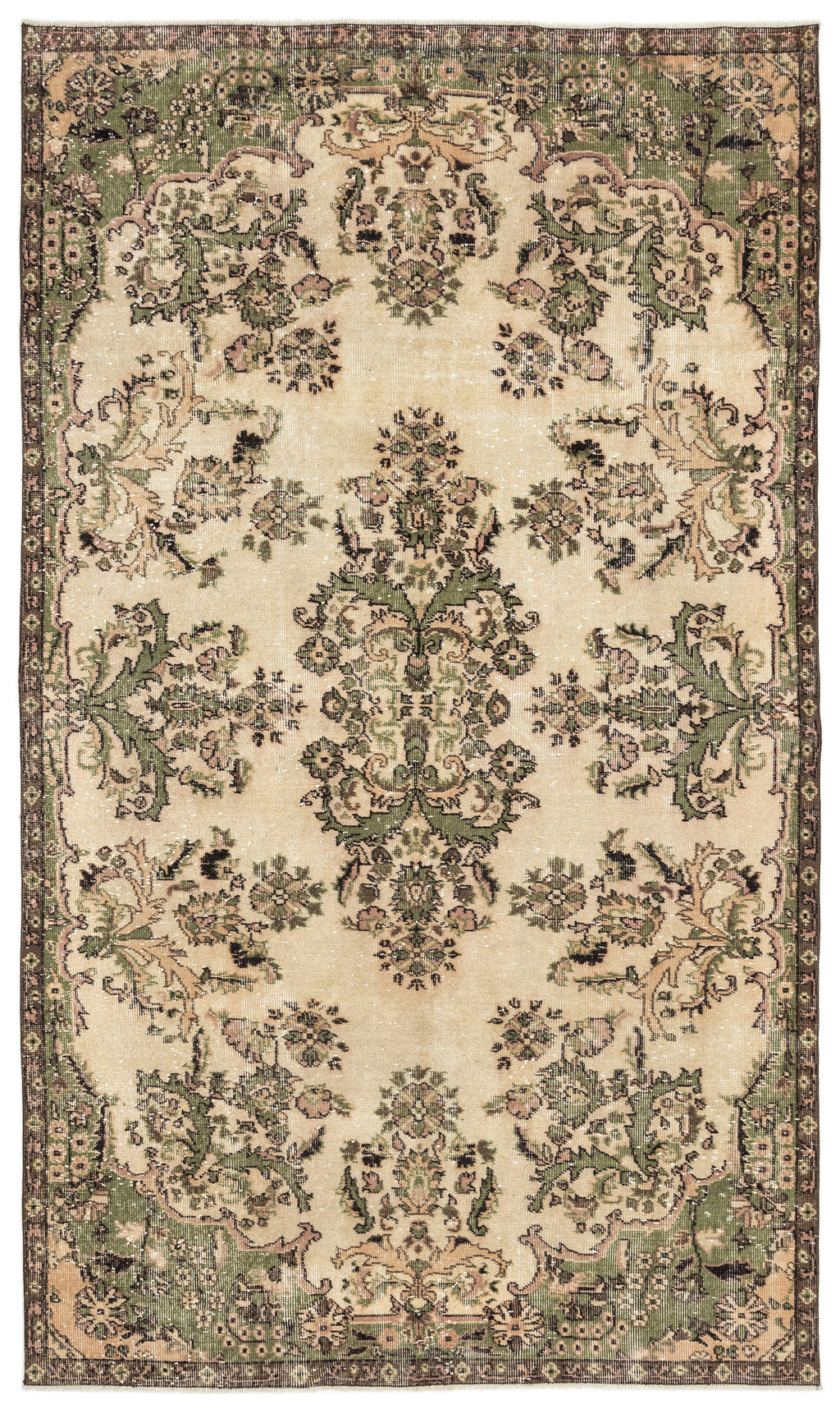 Naturel Over Dyed Vintage Rug 5'10'' x 9'11'' ft 177 x 303 cm