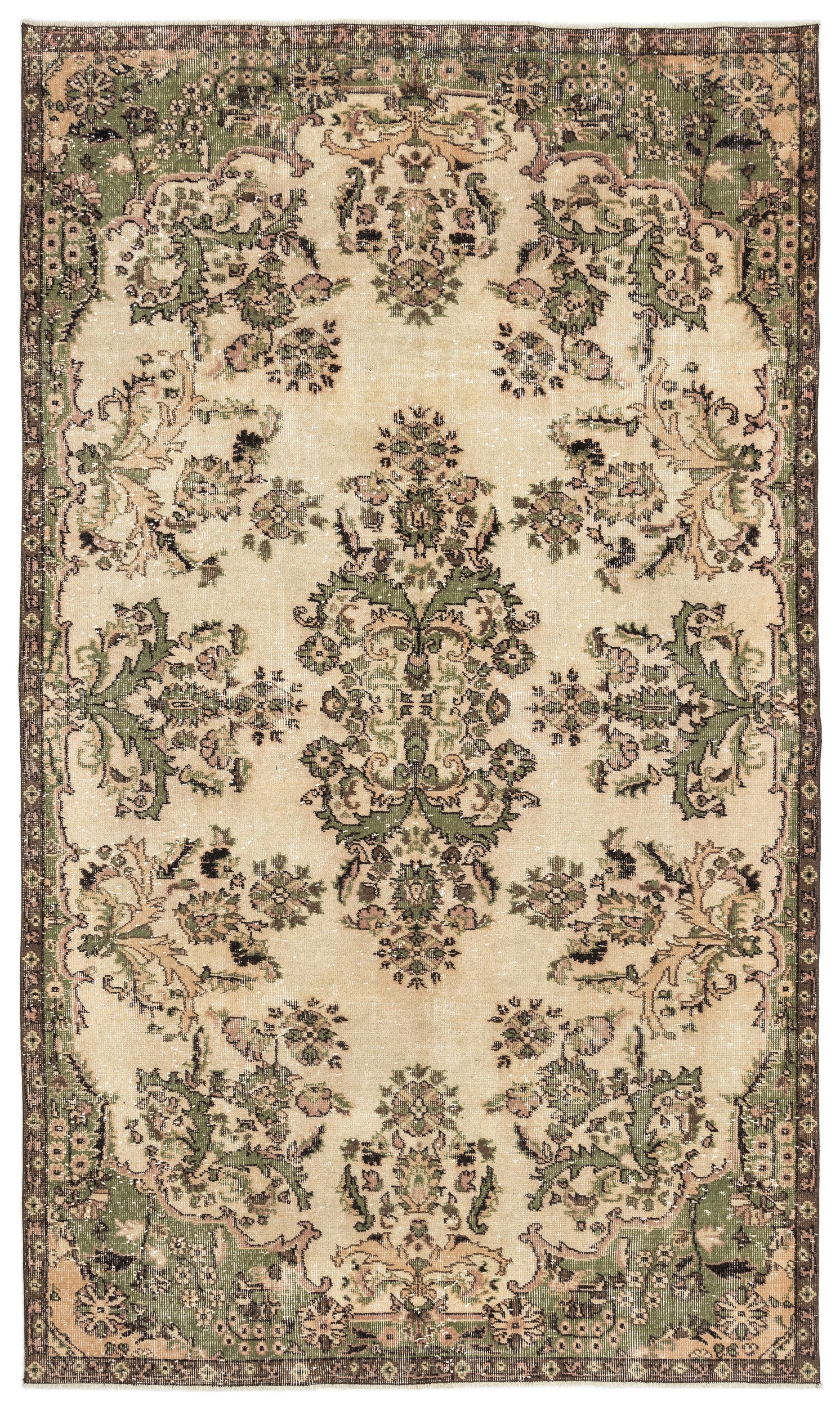 Naturel Over Dyed Vintage Rug 5'10'' x 9'11'' ft 177 x 303 cm