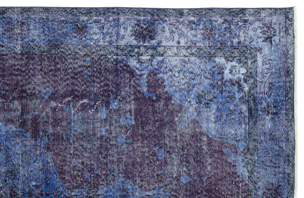 Blue Over Dyed Vintage Rug 5'11'' x 10'2'' ft 181 x 309 cm
