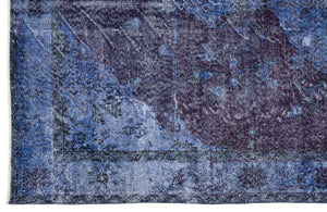 Blue Over Dyed Vintage Rug 5'11'' x 10'2'' ft 181 x 309 cm