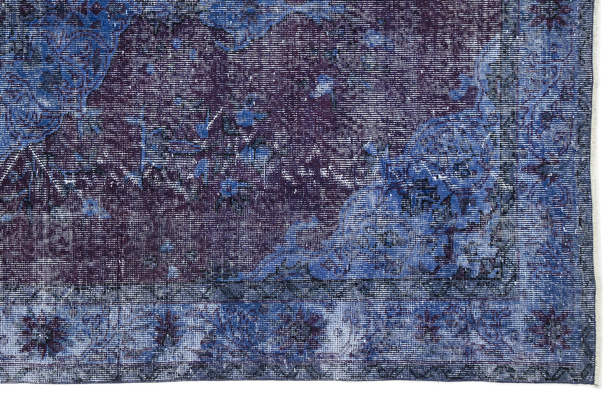 Blue Over Dyed Vintage Rug 5&#39;11&#39;&#39; x 10&#39;2&#39;&#39; ft 181 x 309 cm
