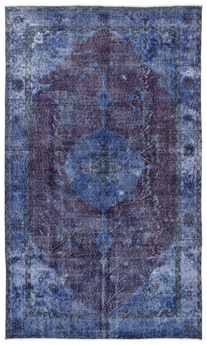 Blue Over Dyed Vintage Rug 5'11'' x 10'2'' ft 181 x 309 cm