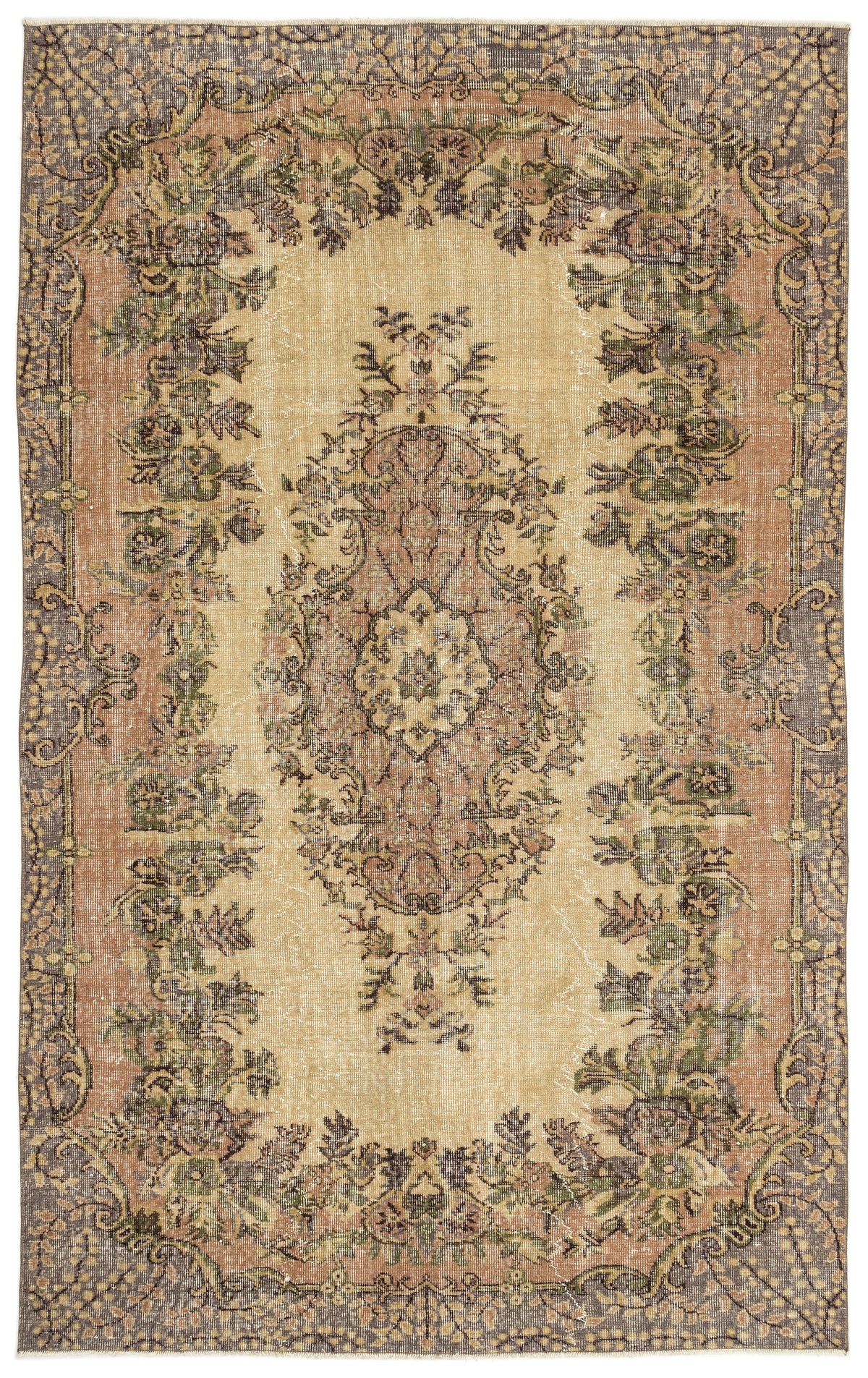 Naturel Over Dyed Vintage Rug 5&#39;8&#39;&#39; x 9&#39;1&#39;&#39; ft 172 x 277 cm