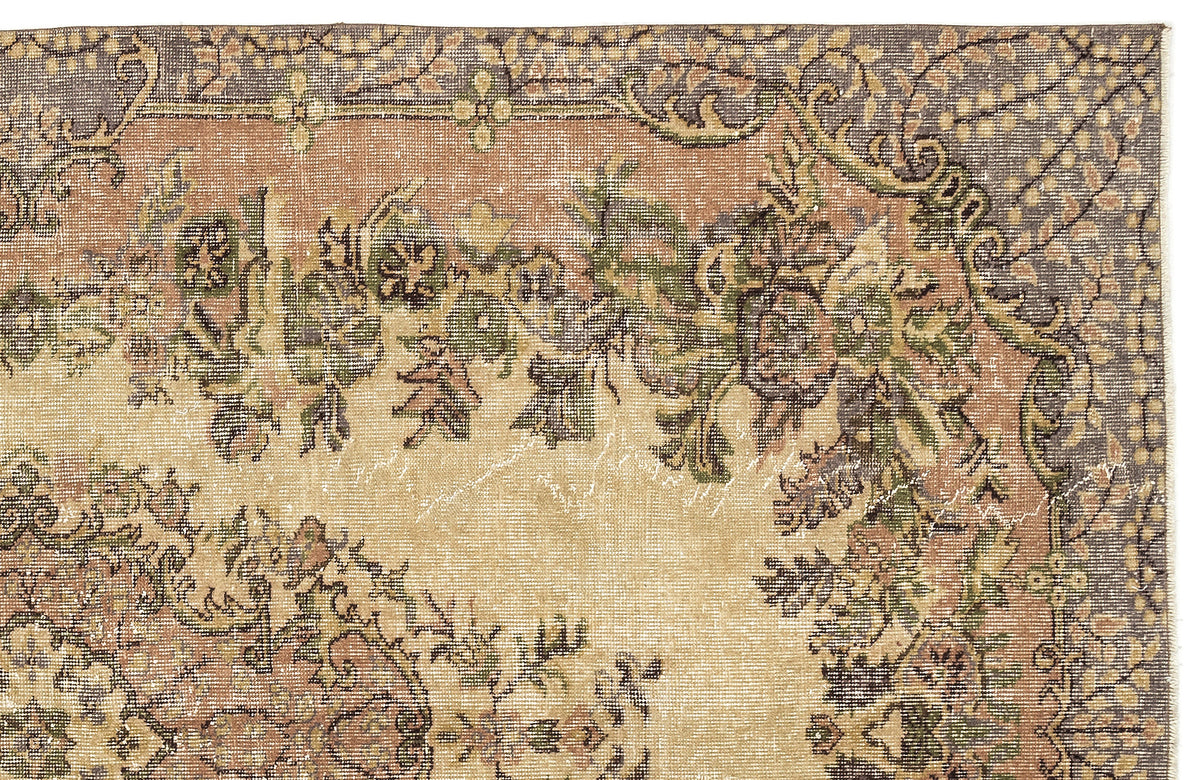 Naturel Over Dyed Vintage Rug 5&#39;8&#39;&#39; x 9&#39;1&#39;&#39; ft 172 x 277 cm