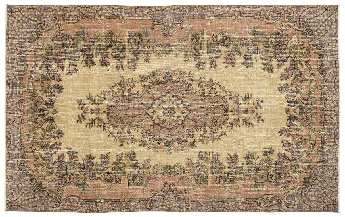 Naturel Over Dyed Vintage Rug 5&#39;8&#39;&#39; x 9&#39;1&#39;&#39; ft 172 x 277 cm