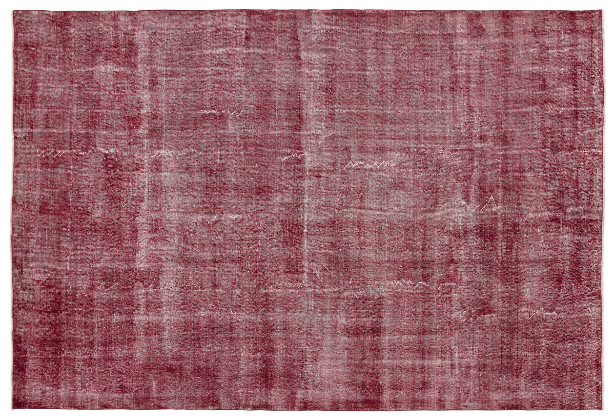 Red Over Dyed Vintage Rug 6&#39;9&#39;&#39; x 10&#39;1&#39;&#39; ft 205 x 307 cm