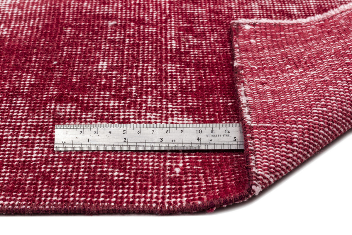 Red Over Dyed Vintage Rug 6&#39;9&#39;&#39; x 10&#39;1&#39;&#39; ft 205 x 307 cm