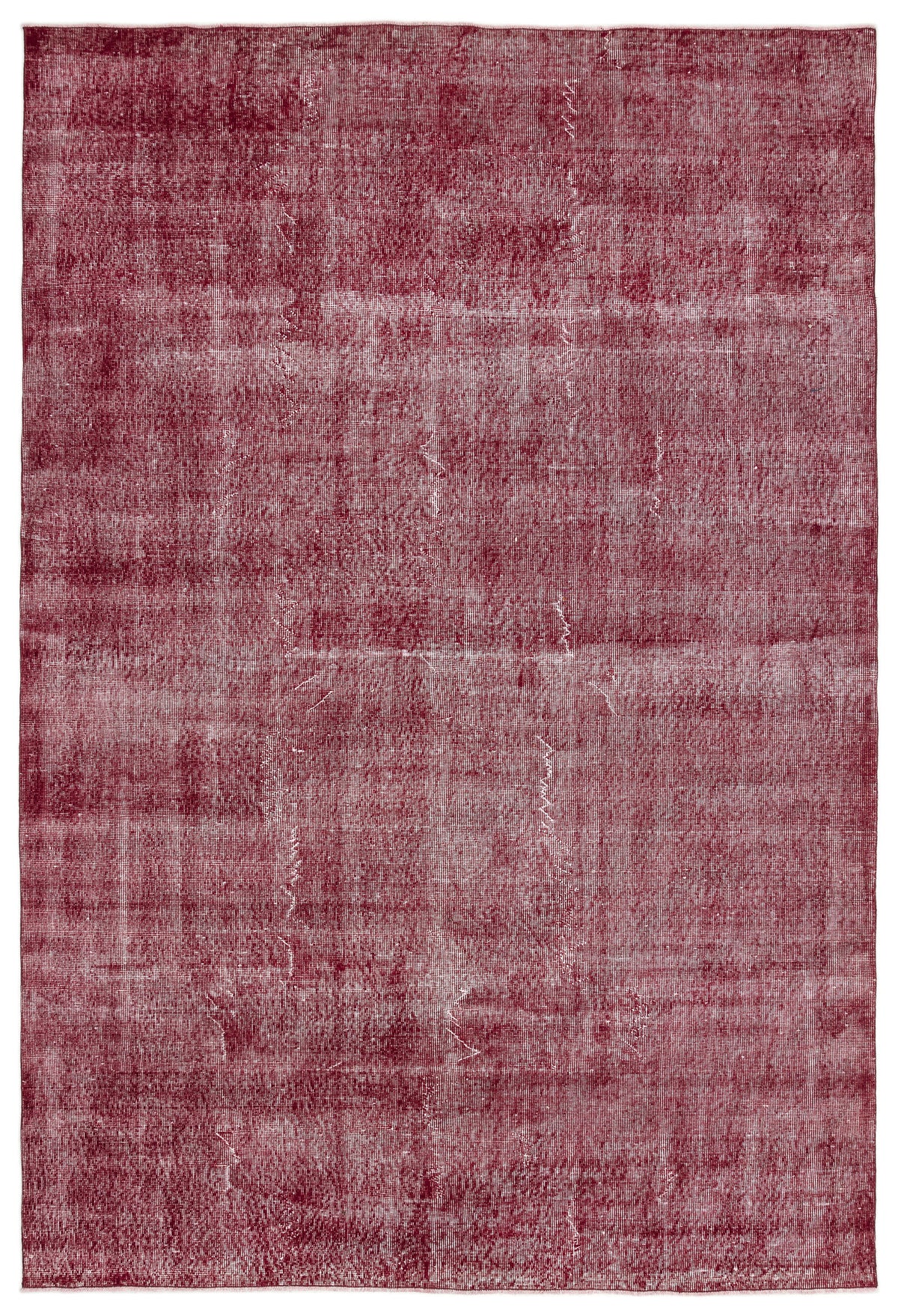 Red Over Dyed Vintage Rug 6&#39;9&#39;&#39; x 10&#39;1&#39;&#39; ft 205 x 307 cm