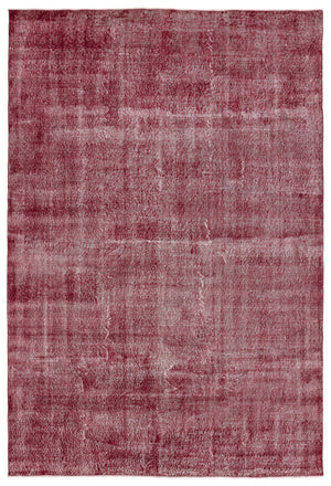 Red Over Dyed Vintage Rug 6'9'' x 10'1'' ft 205 x 307 cm