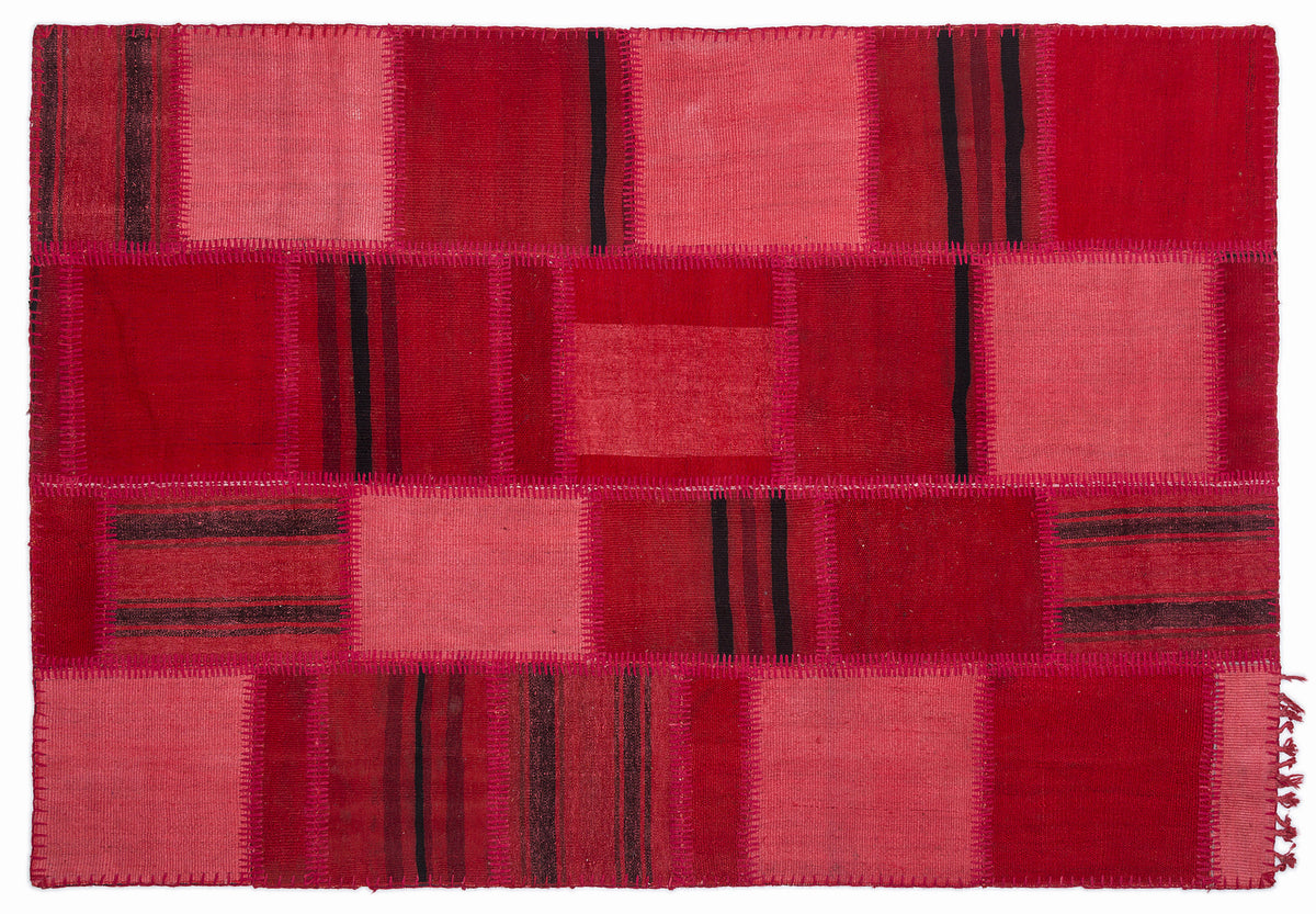 Mixed Over Dyed Kilim Patchwork Unique Rug 5&#39;3&#39;&#39; x 7&#39;7&#39;&#39; ft 160 x 230 cm