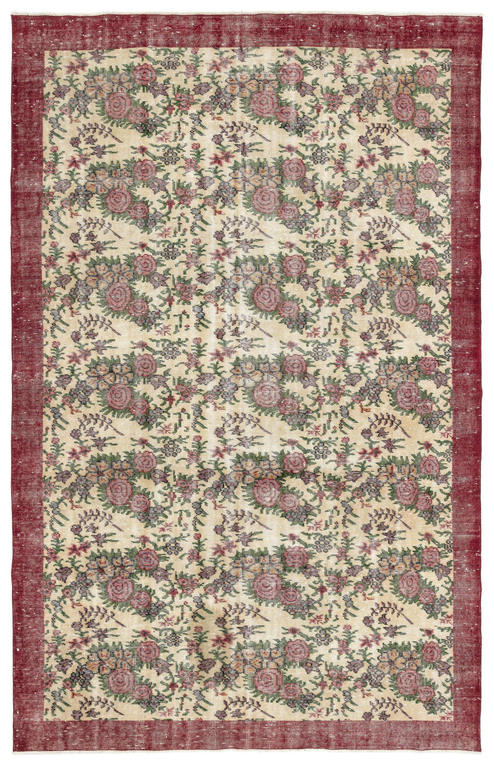 Naturel Over Dyed Vintage Rug 6'2'' x 9'8'' ft 188 x 295 cm