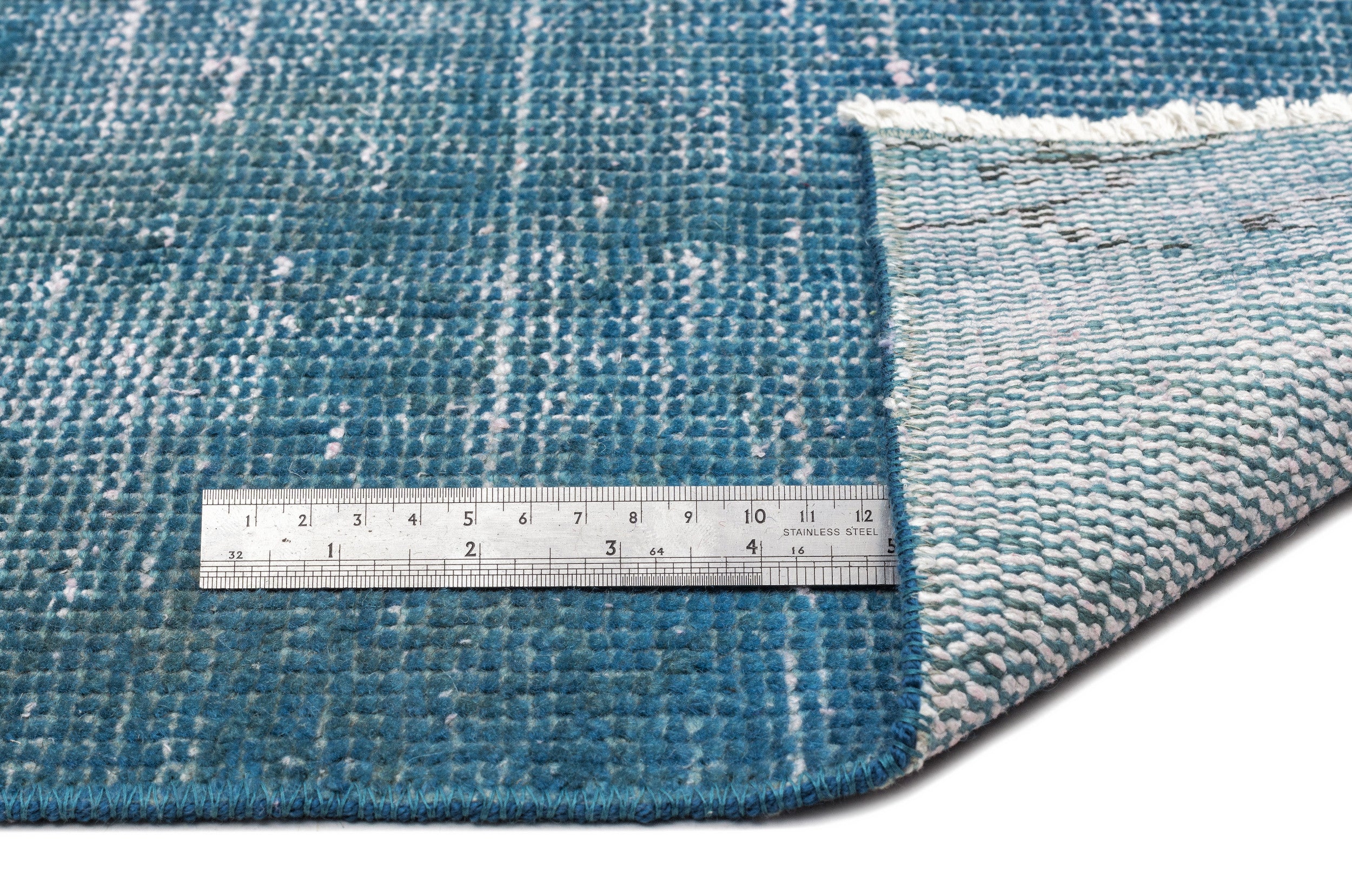 Turquoise  Over Dyed Vintage Rug 5'7'' x 8'11'' ft 170 x 272 cm