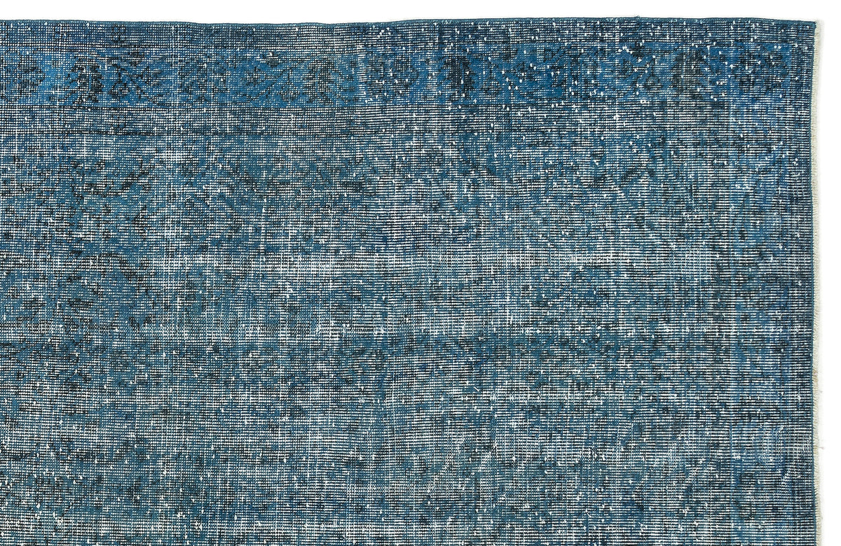 Turquoise  Over Dyed Vintage Rug 5&#39;8&#39;&#39; x 9&#39;6&#39;&#39; ft 173 x 290 cm