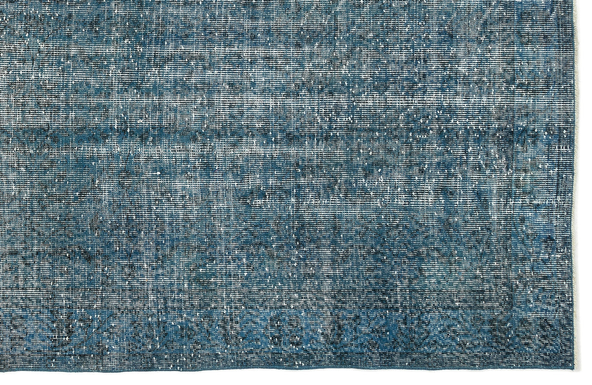 Turquoise  Over Dyed Vintage Rug 5&#39;8&#39;&#39; x 9&#39;6&#39;&#39; ft 173 x 290 cm