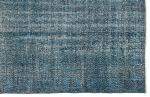 Turquoise  Over Dyed Vintage Rug 5'8'' x 9'6'' ft 173 x 290 cm