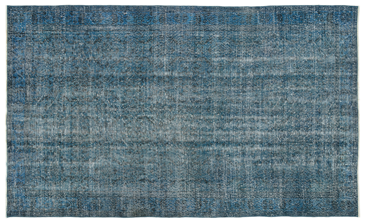 Turquoise  Over Dyed Vintage Rug 5&#39;8&#39;&#39; x 9&#39;6&#39;&#39; ft 173 x 290 cm