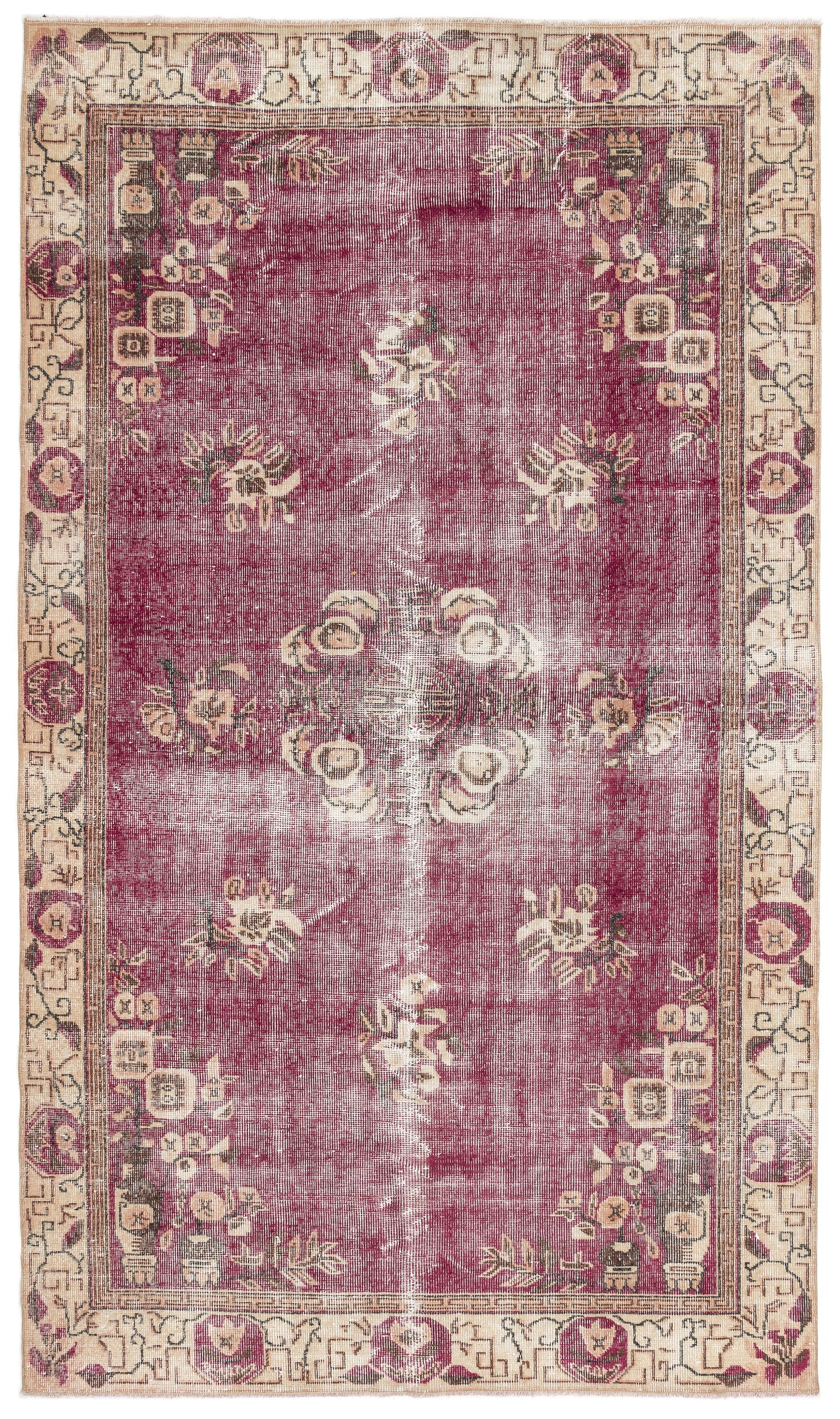 Naturel Over Dyed Vintage Rug 5'3'' x 9'1'' ft 160 x 276 cm