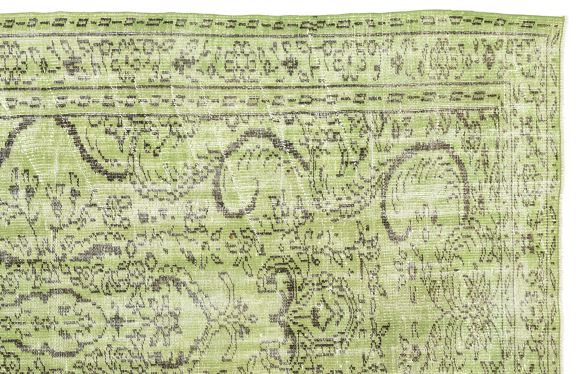 Green Over Dyed Vintage Rug 5'2'' x 8'12'' ft 158 x 274 cm