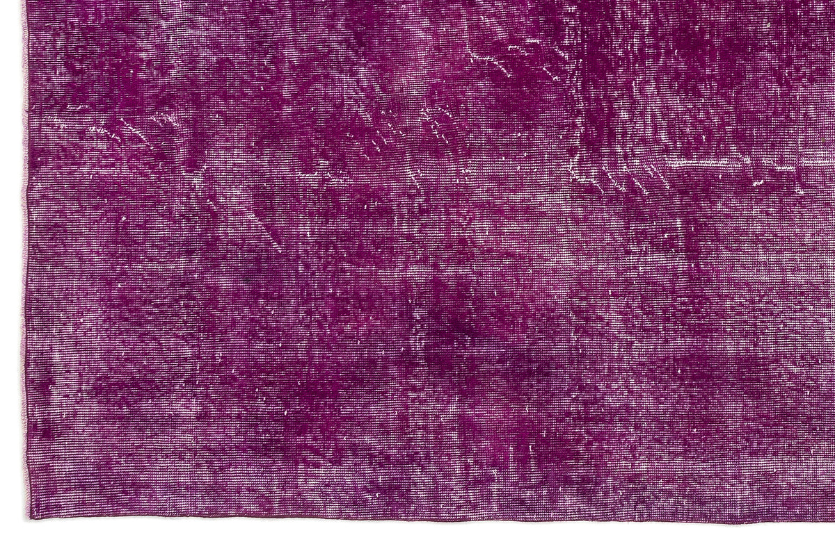 Fuchsia Over Dyed Vintage Rug 6'7'' x 9'11'' ft 201 x 303 cm