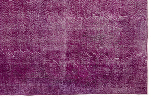 Fuchsia Over Dyed Vintage Rug 6'7'' x 9'11'' ft 201 x 303 cm