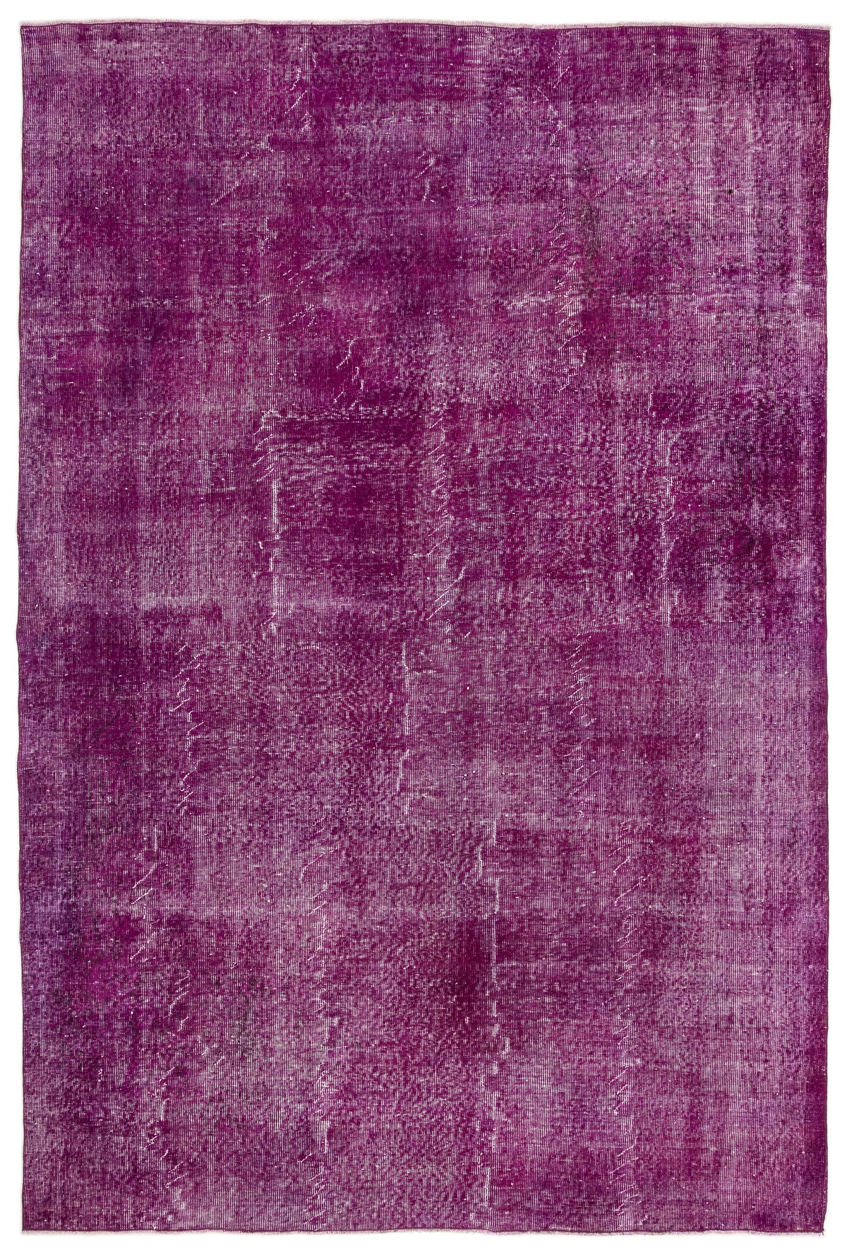 Fuchsia Over Dyed Vintage Rug 6'7'' x 9'11'' ft 201 x 303 cm
