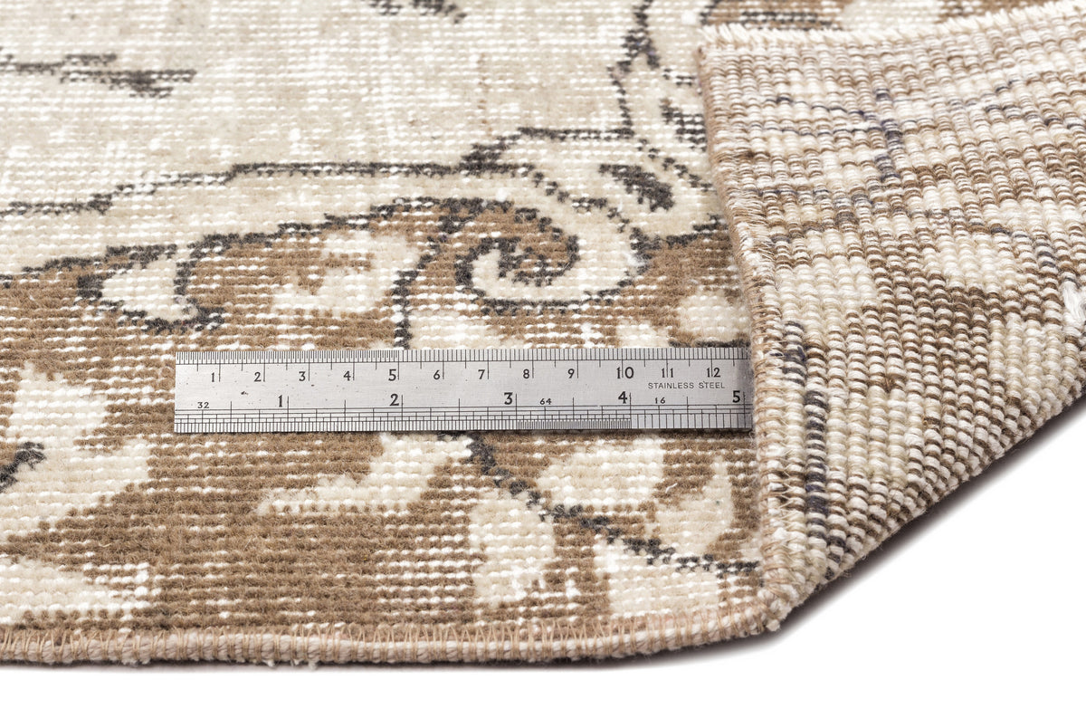 Beige Over Dyed Vintage Rug 5&#39;6&#39;&#39; x 9&#39;4&#39;&#39; ft 168 x 285 cm