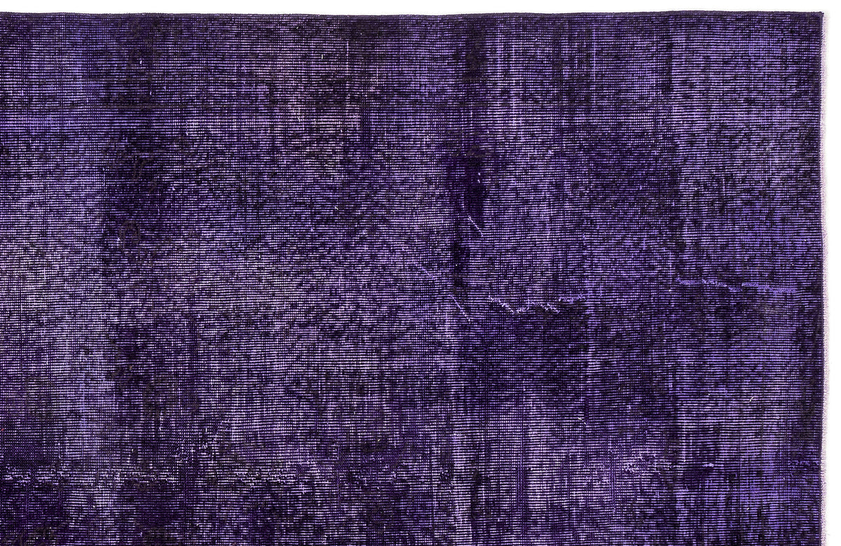 Purple Over Dyed Vintage Rug 5&#39;3&#39;&#39; x 8&#39;4&#39;&#39; ft 160 x 255 cm