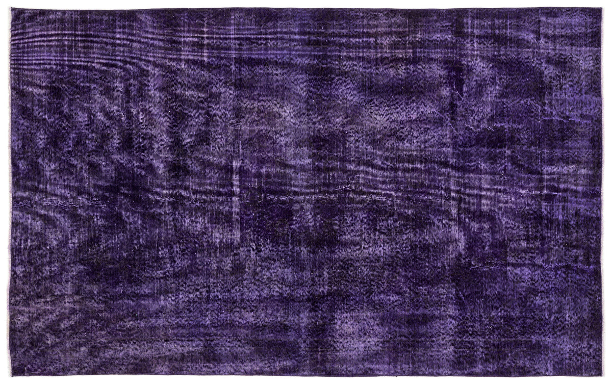 Purple Over Dyed Vintage Rug 5&#39;3&#39;&#39; x 8&#39;4&#39;&#39; ft 160 x 255 cm