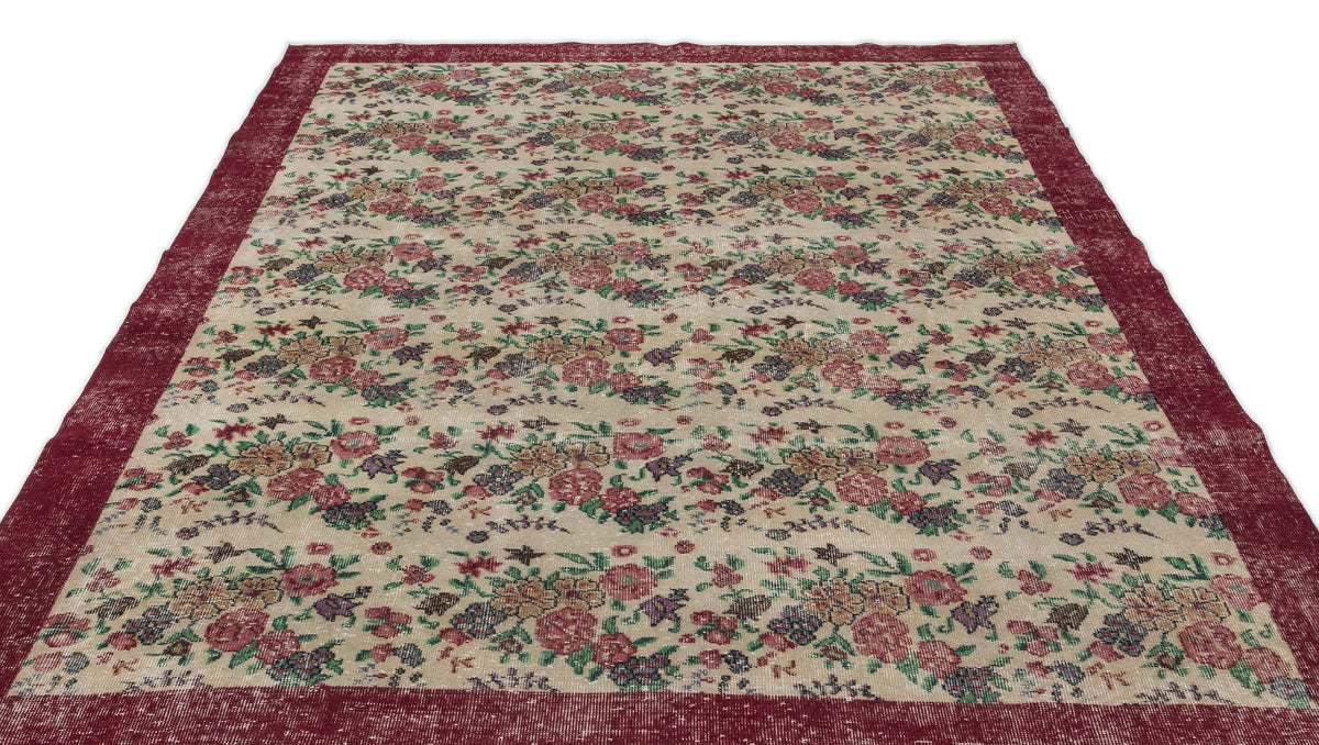 Retro Over Dyed Vintage Rug 6&#39;9&#39;&#39; x 9&#39;6&#39;&#39; ft 205 x 290 cm
