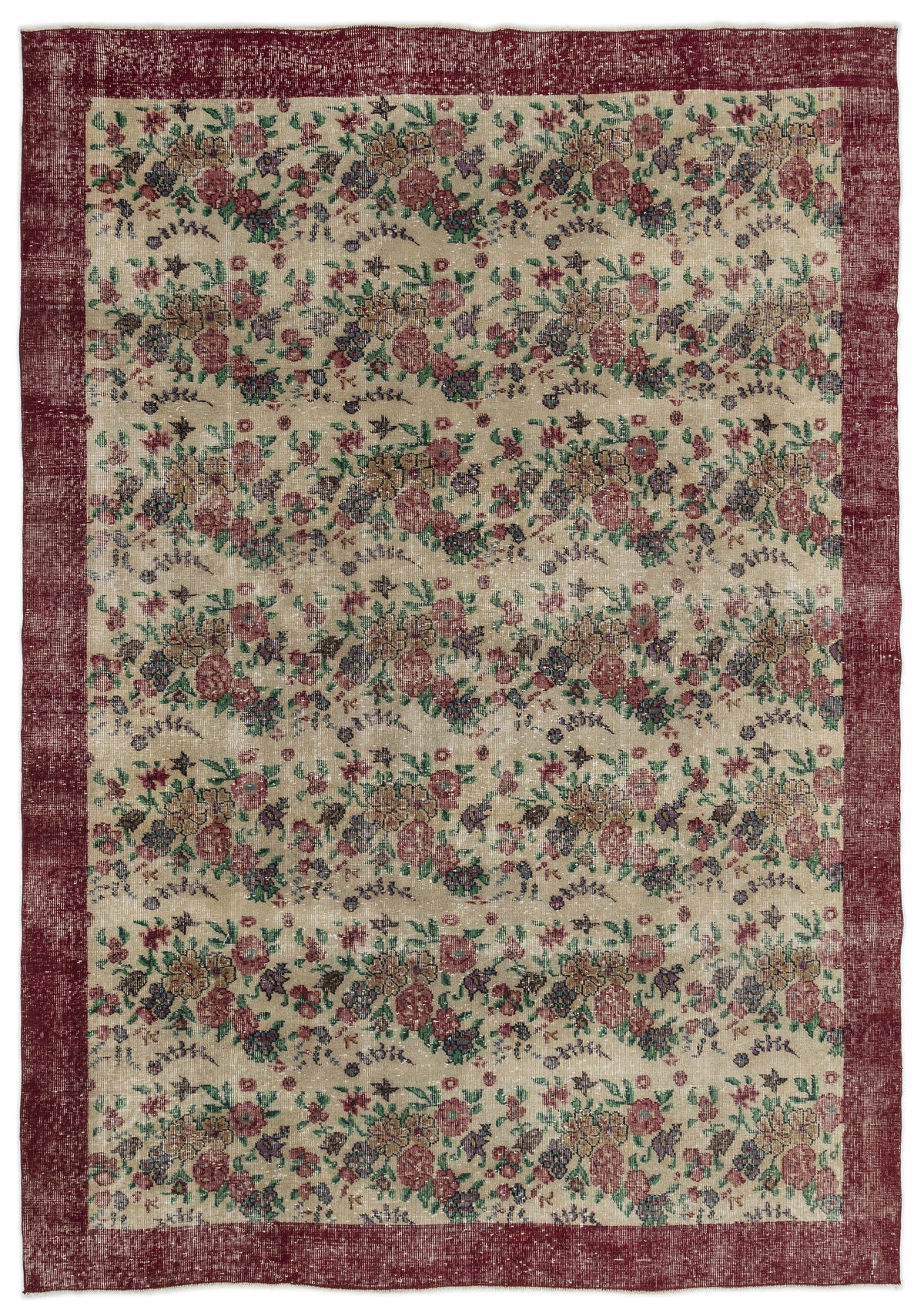 Retro Over Dyed Vintage Rug 6&#39;9&#39;&#39; x 9&#39;6&#39;&#39; ft 205 x 290 cm