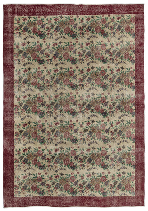 Retro Over Dyed Vintage Rug 6'9'' x 9'6'' ft 205 x 290 cm