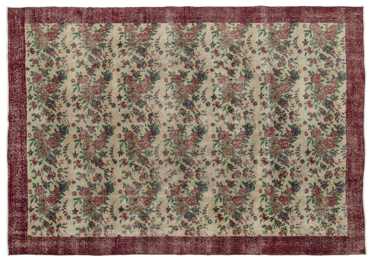 Retro Over Dyed Vintage Rug 6&#39;9&#39;&#39; x 9&#39;6&#39;&#39; ft 205 x 290 cm